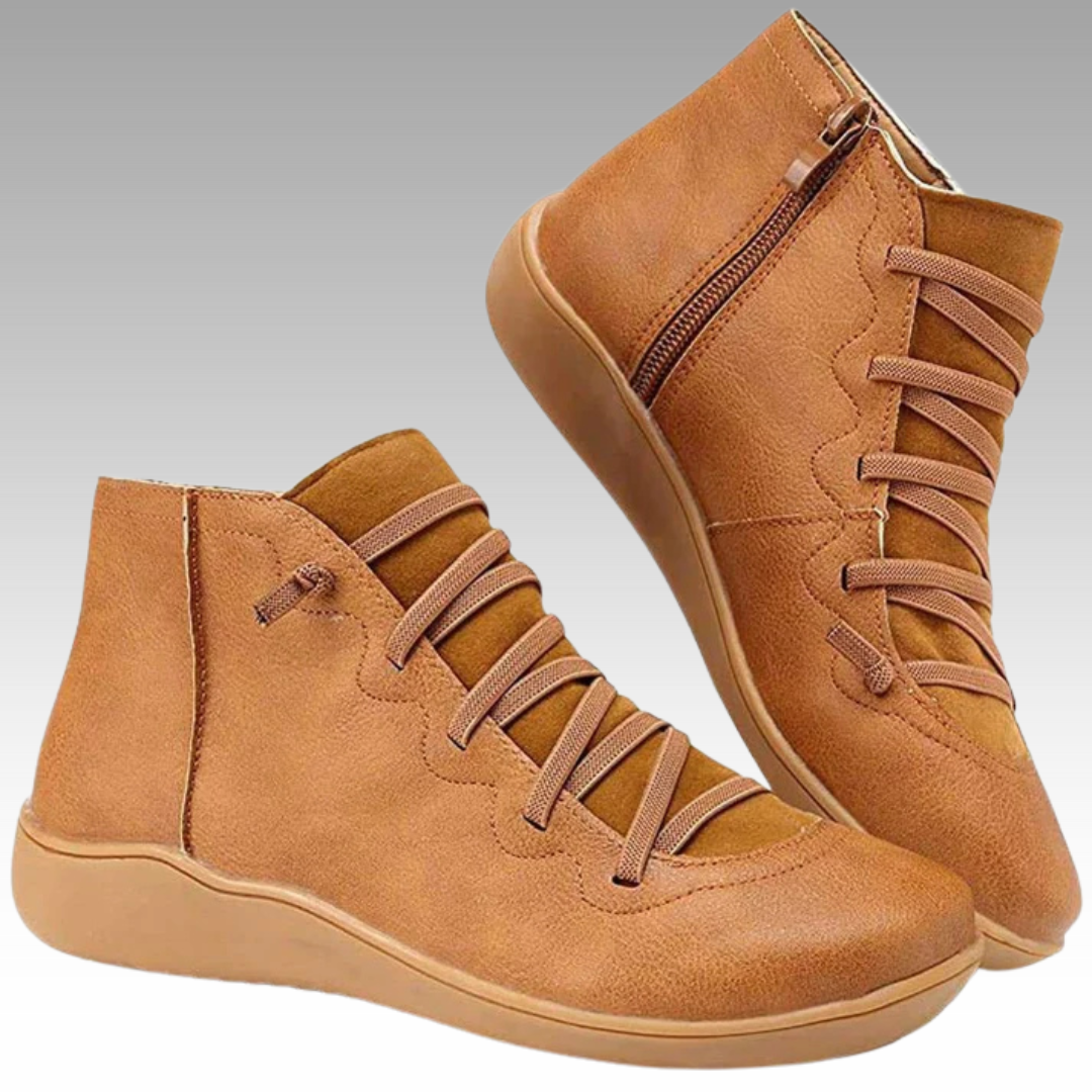 Nina™ - Trendiga Ortopediska Ankelboots i Vintage-stil