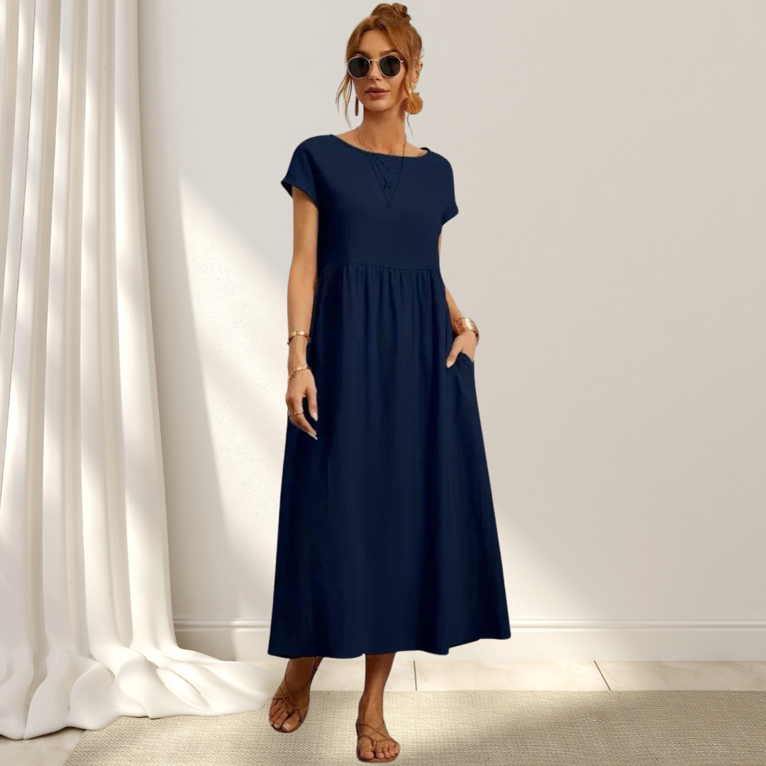 Clio™ – Elegant Sommarklänning – Lätt, Smickrande & Täcker Magen