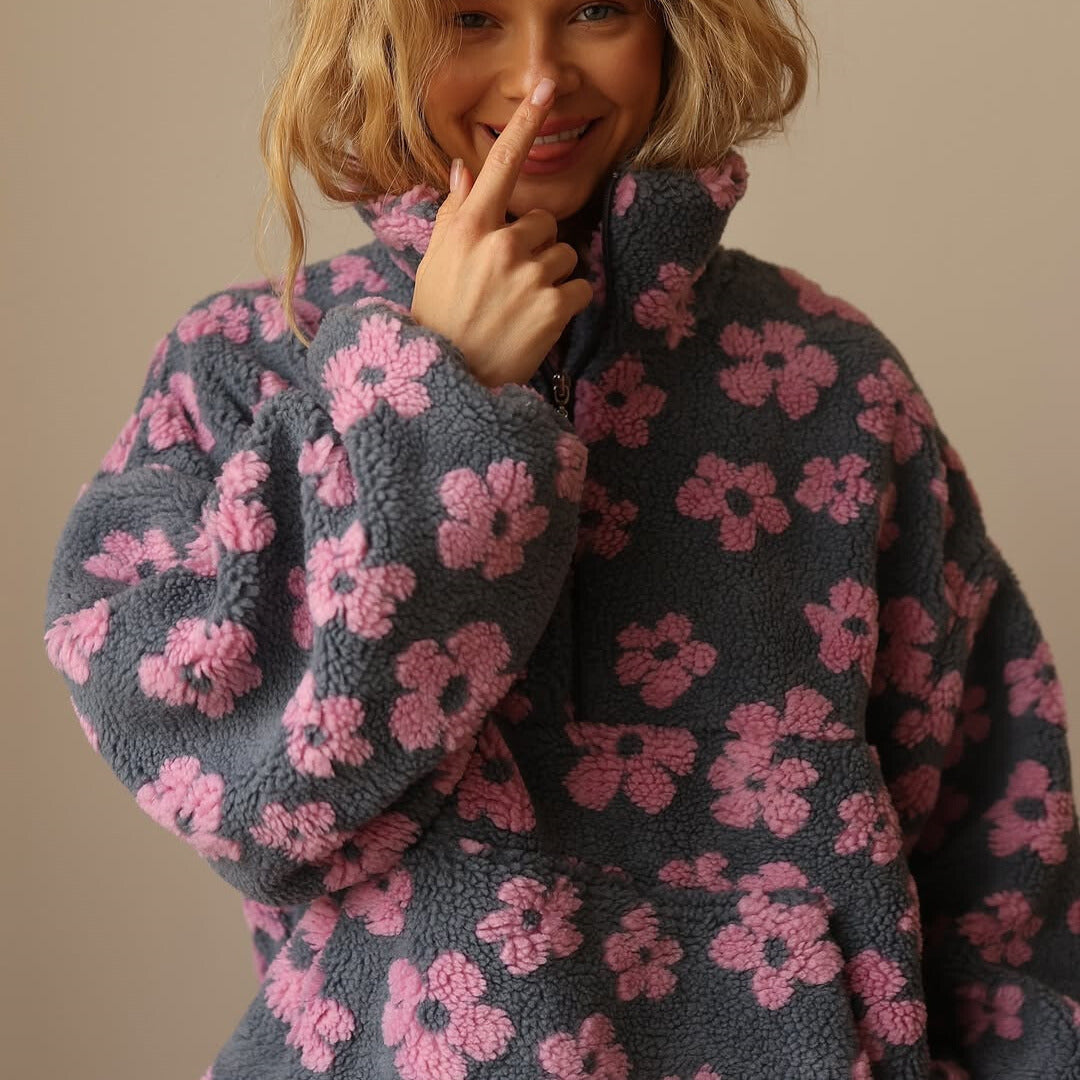 Vellina™ - Blommig Varm Fleece-Tröja