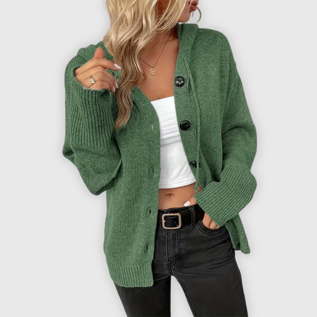 Chivana™ - Stilren & Chic Långärmad Hoodie med Knapp