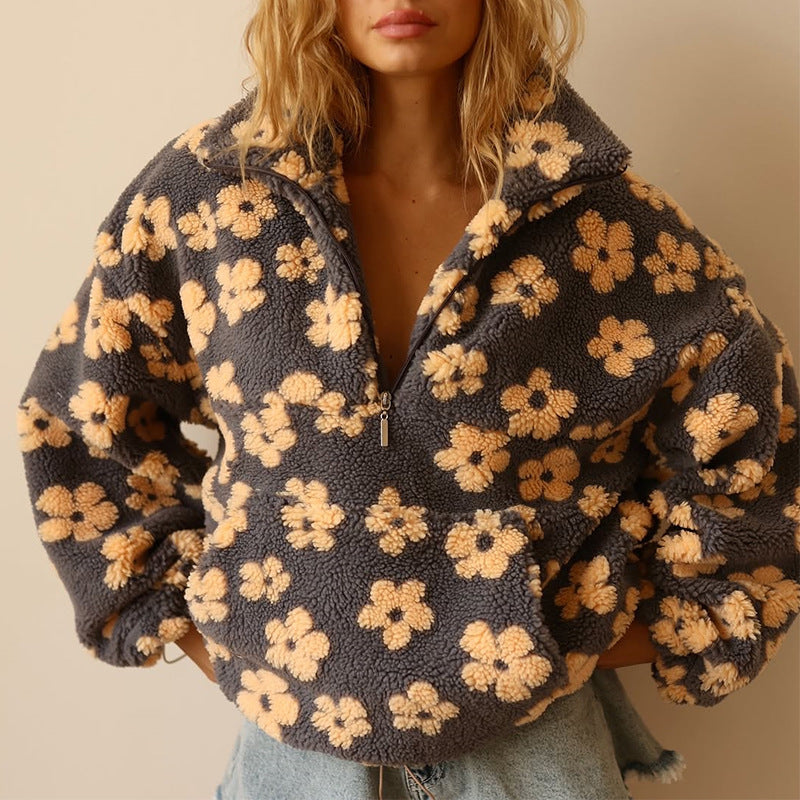 Vellina™ - Blommig Varm Fleece-Tröja