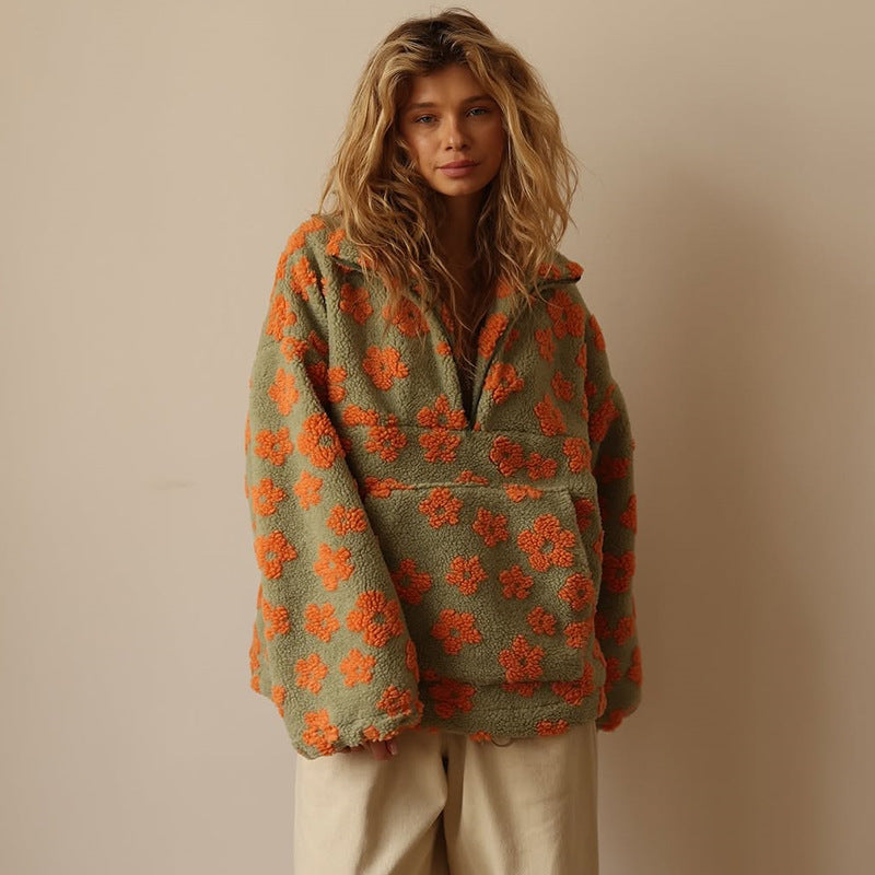 Vellina™ - Blommig Varm Fleece-Tröja