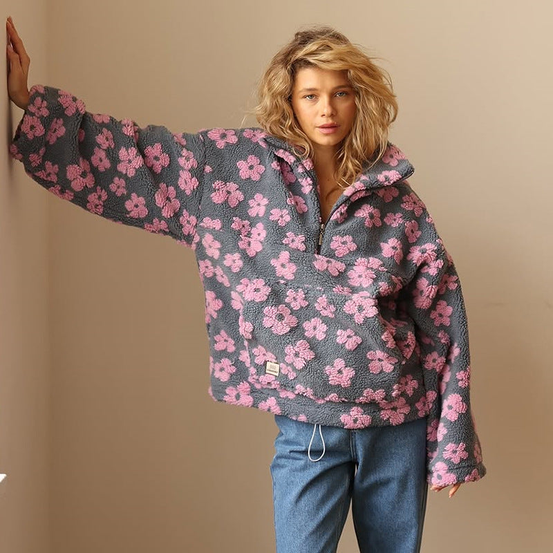 Vellina™ - Blommig Varm Fleece-Tröja
