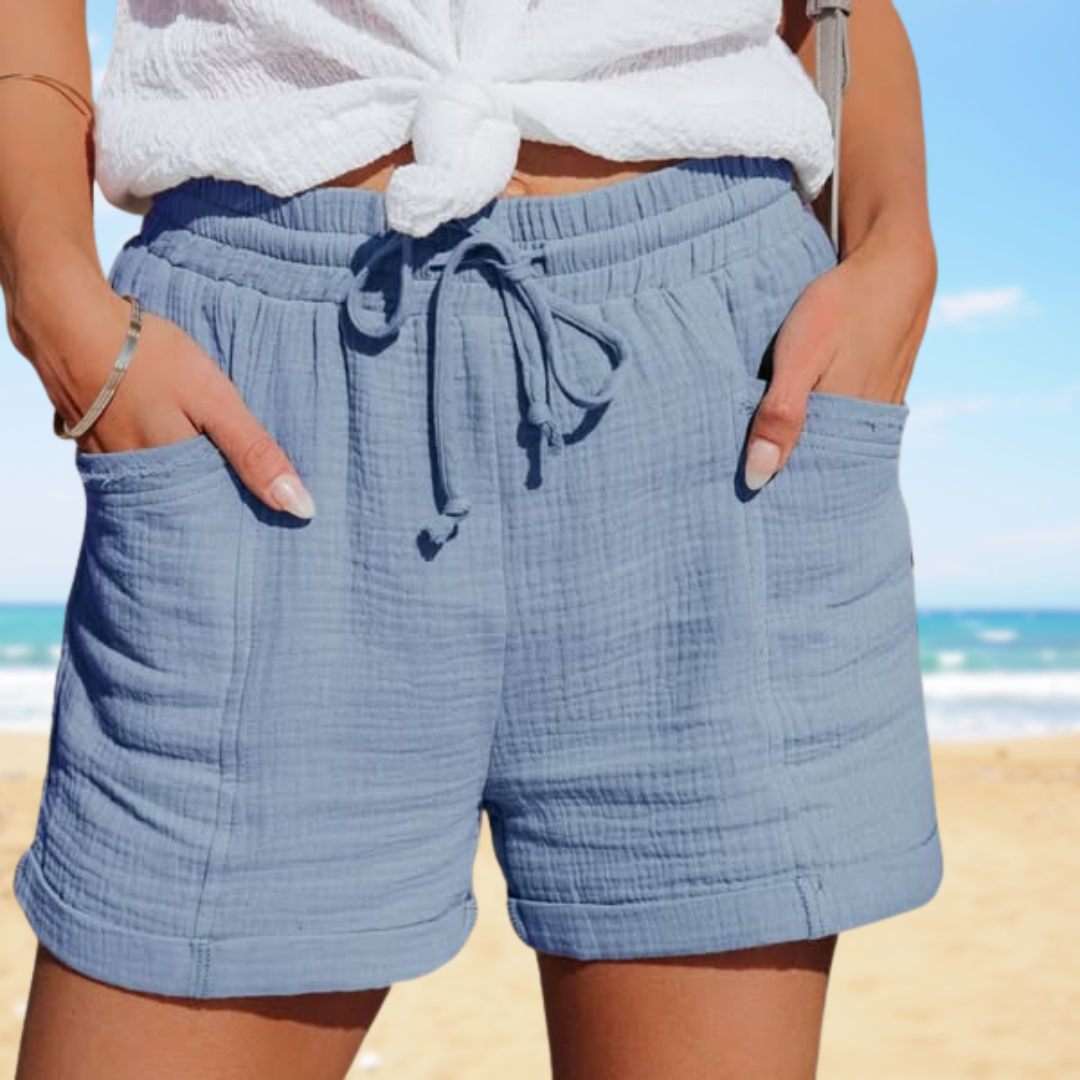 Chiara™ - Somriga avslappnade shorts med dragsko och fickor