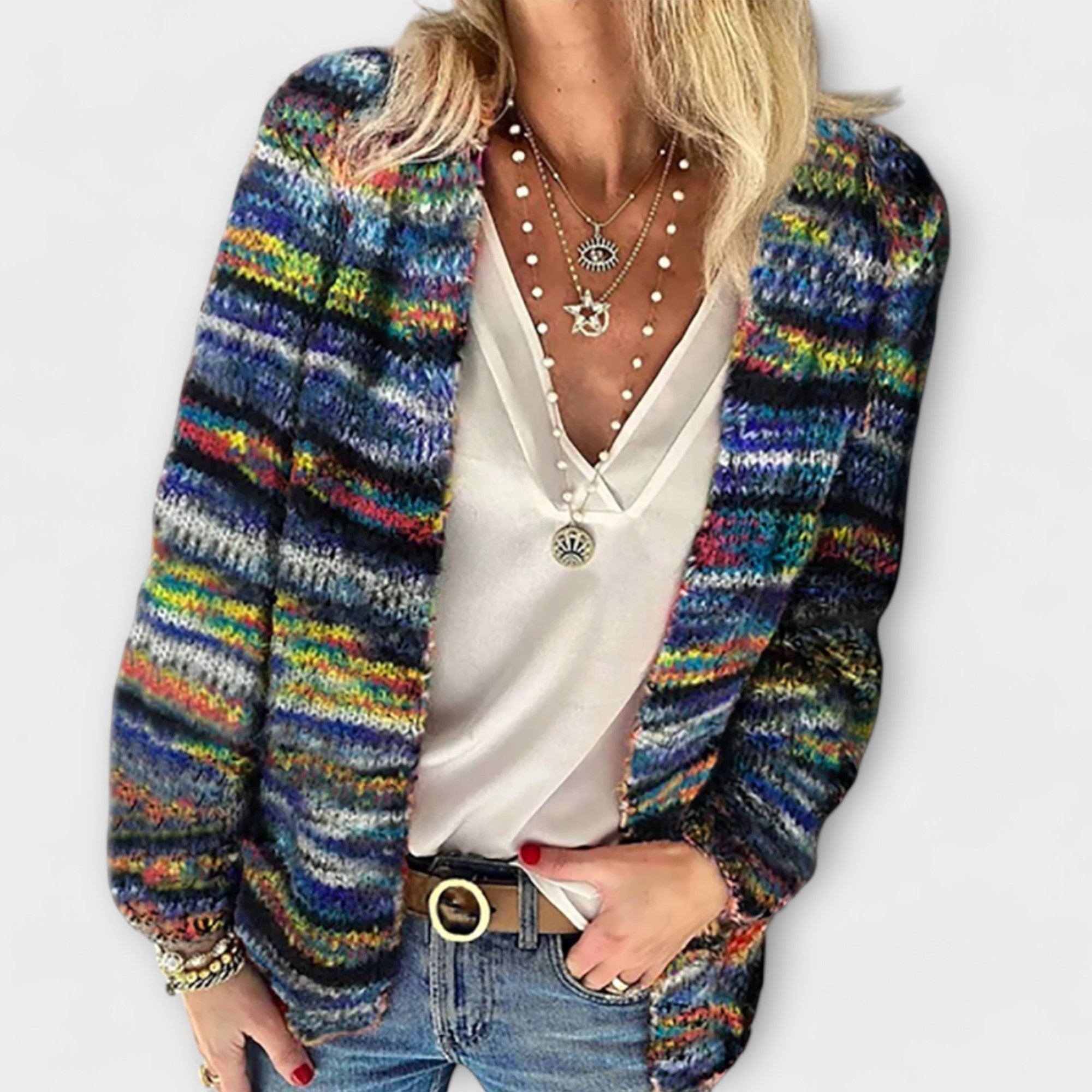 Tina™ – Livlig och Mysig Stickad Cardigan
