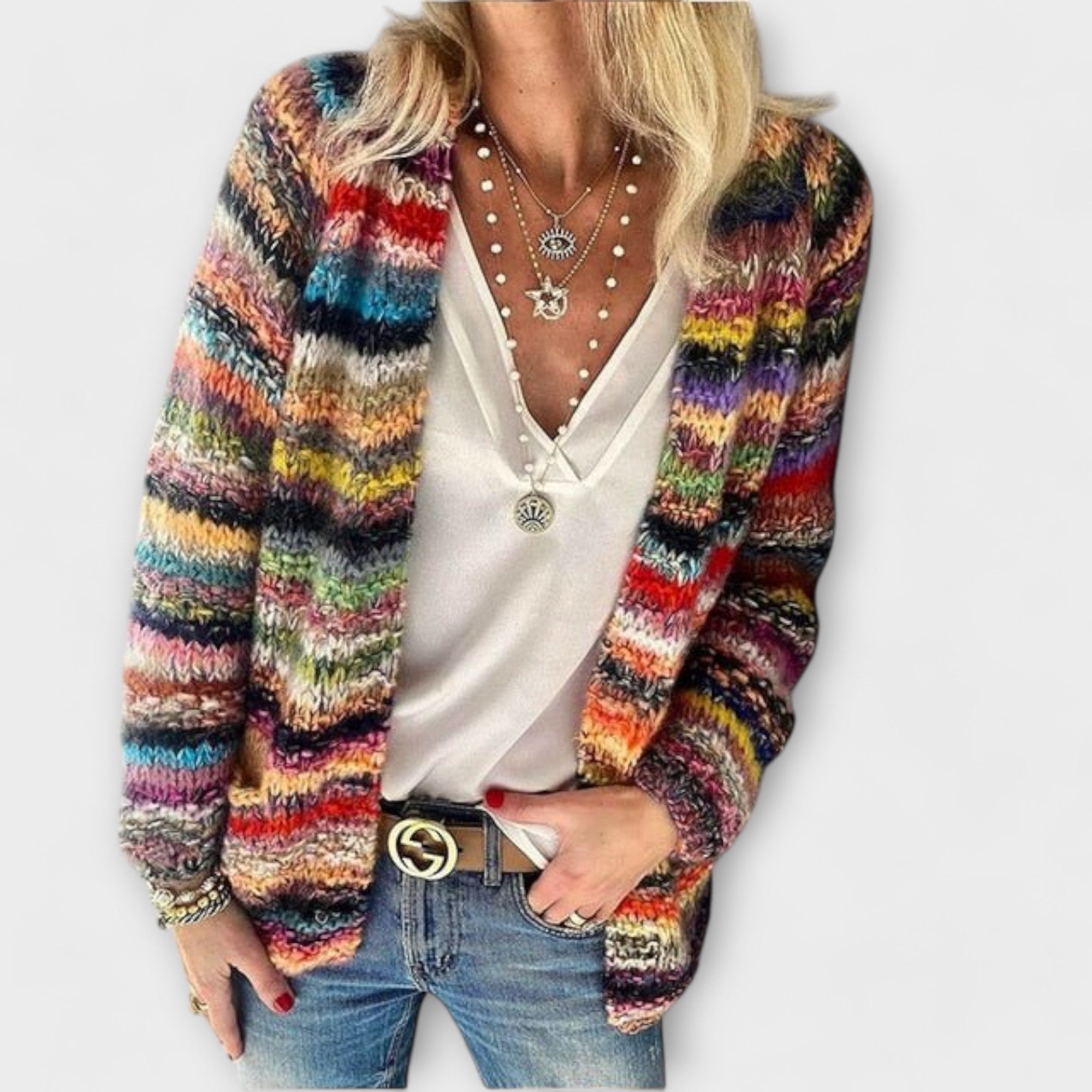 Tina™ – Livlig och Mysig Stickad Cardigan