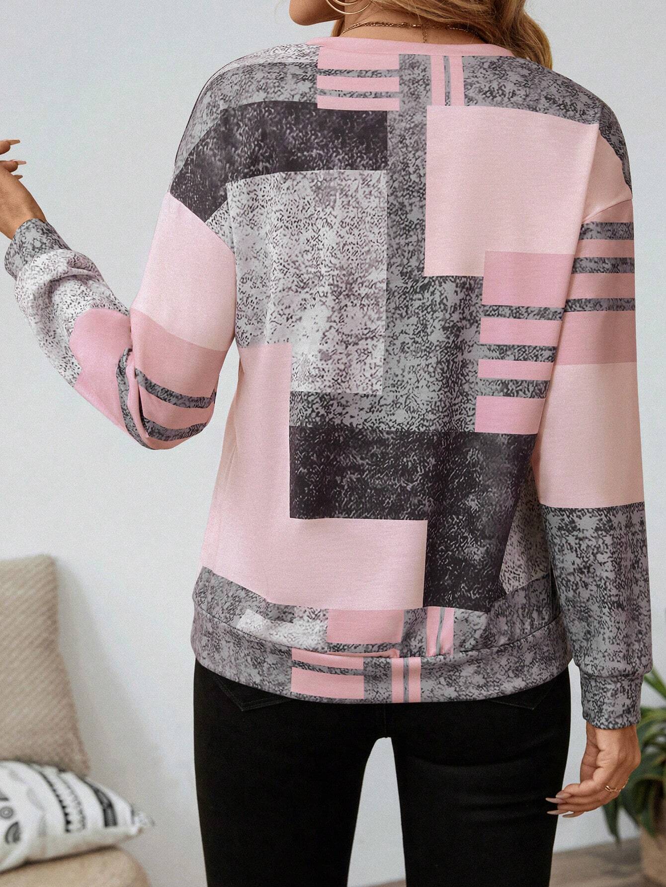 Tricia™ – Tröja med Grafiskt Tryck och Dragkedja