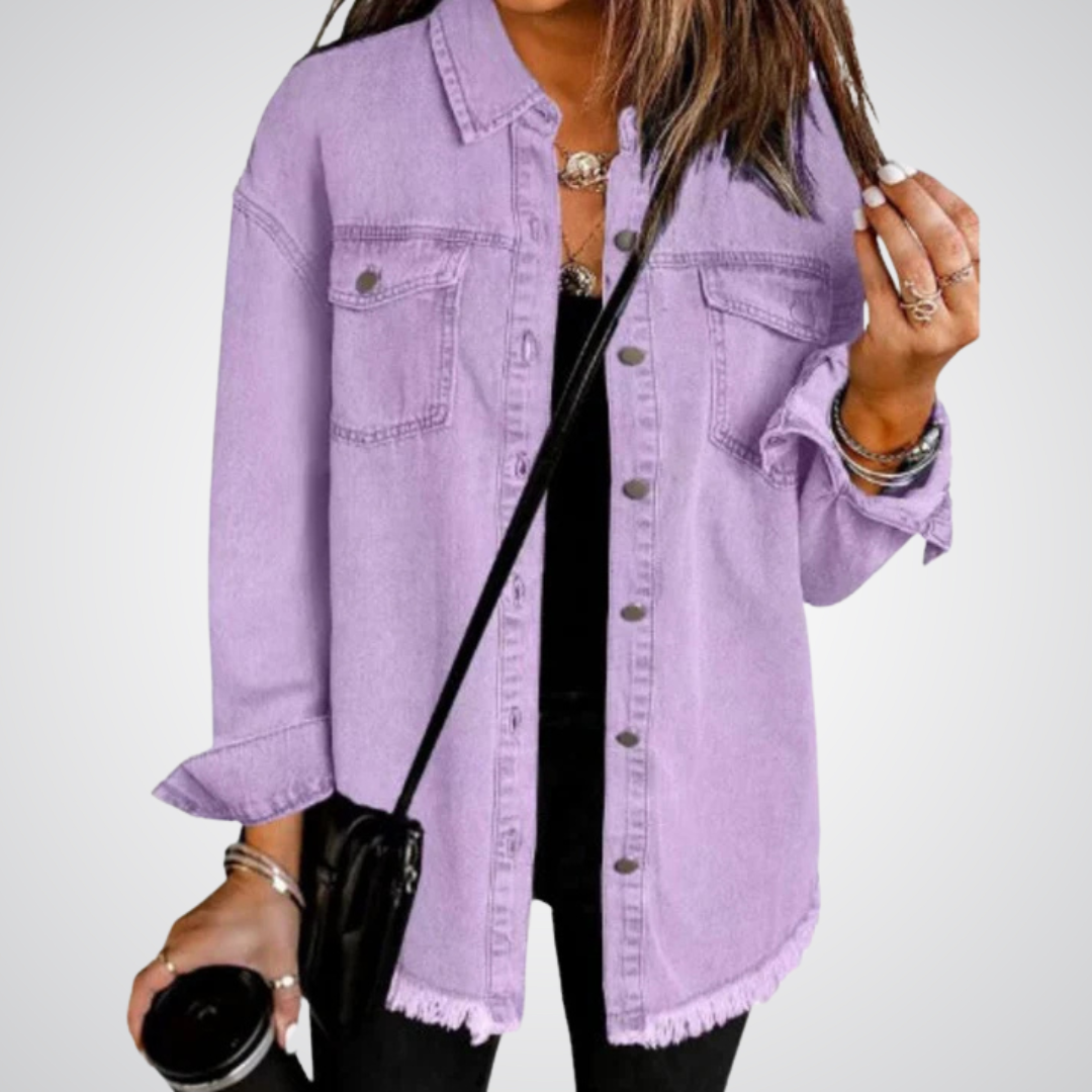 Mathilde™ - Premium Klassisk Jeansjacka med Magtäckning