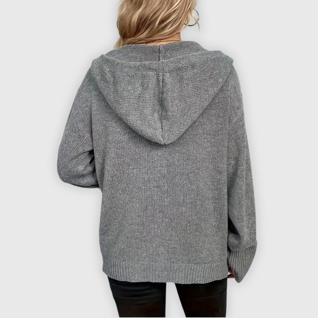 Chivana™ - Stilren & Chic Långärmad Hoodie med Knapp