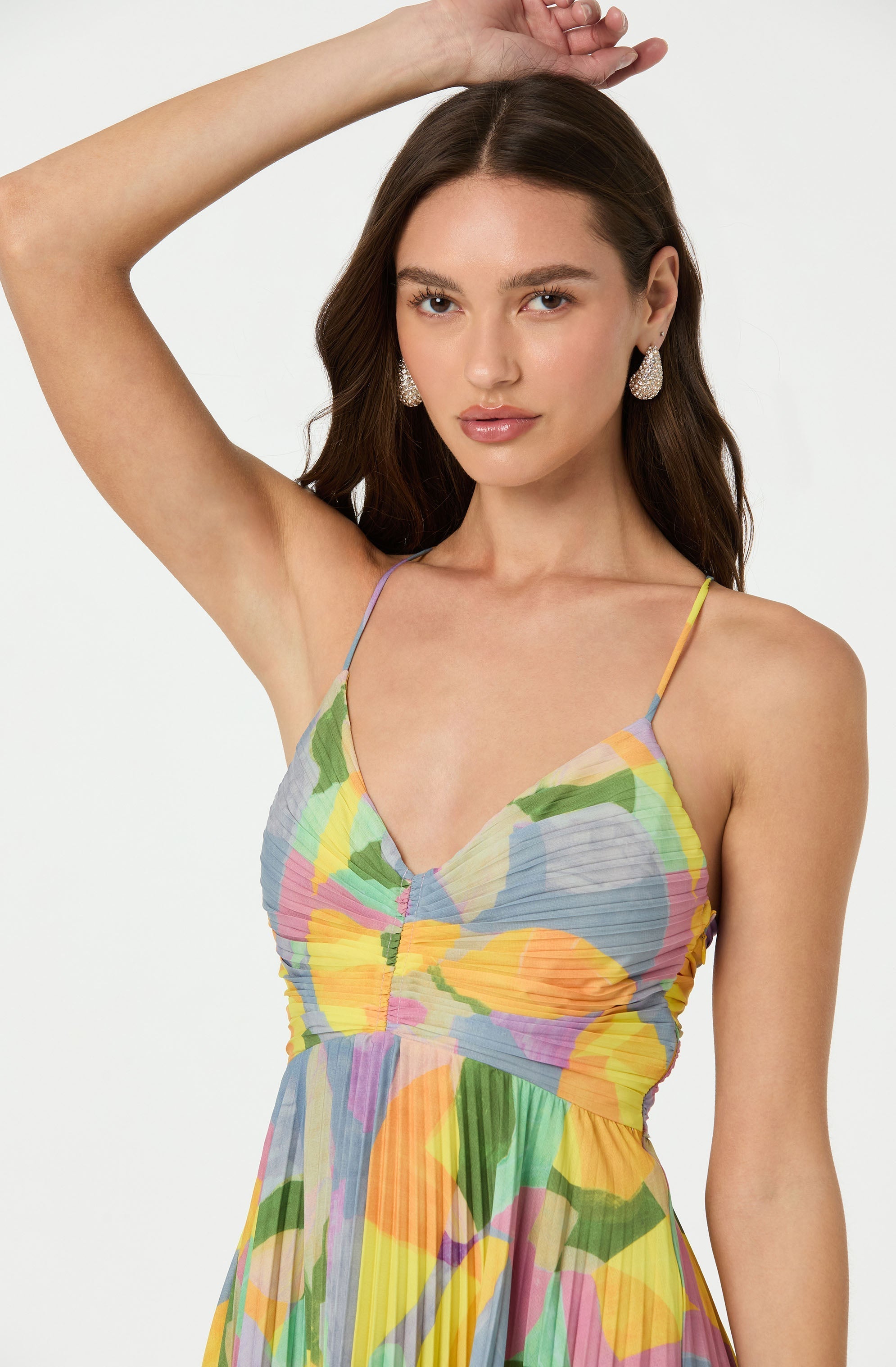 Roza™ - Plisserad Maxi Sommarklänning Med Blommönster