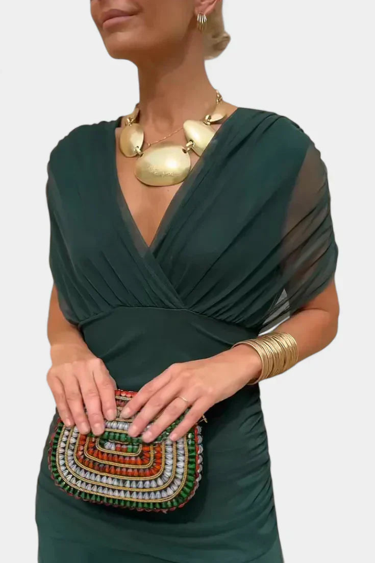 Florayne™ - Elegant V-ringad Flowy Midiklänning